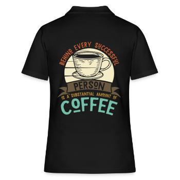 Coffee caffeine success coffee drinker - Women's Polo Shirt - black - Back - Ailine (174cm)
