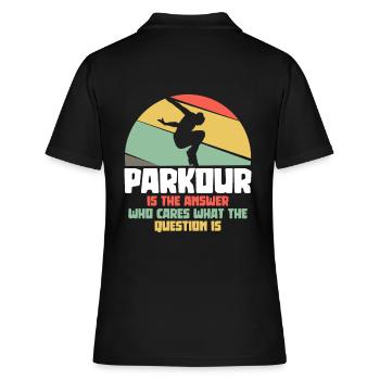 Parkour est la réponse - coureurs de parkour - Polo Femme - noir - Dos - Ailine (174cm)