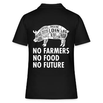 No Farmers No Food No Future - Bauer - Frauen Polo Shirt - Schwarz - Hinten - Ailine (174cm)