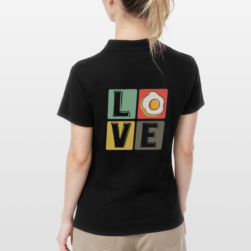 Eggs Fried Egg Scrambled Eggs Love Breakfast Gift Women's Polo Shirt
