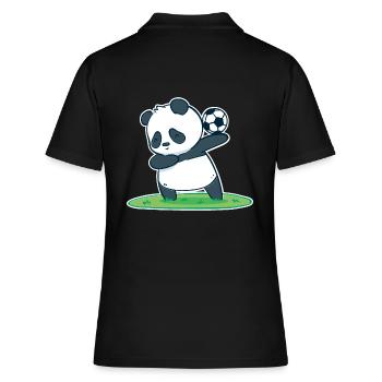 Balle de joueur de football de joueur de football de panda drôle - Polo Femme - noir - Dos - Ailine (174cm)