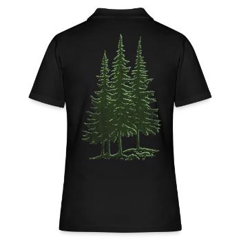 Forest, Spruce, Fir Trees - Women's Polo Shirt - black - Back - Ailine (174cm)