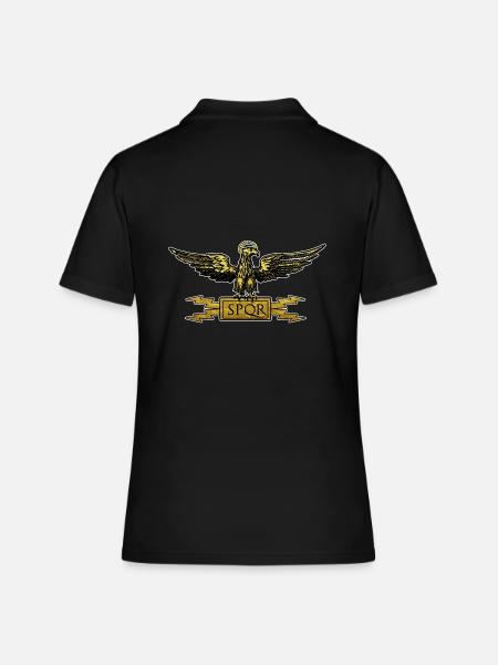 Rome Aigle Jupiter Blitze SPQR - Polo Femme - noir