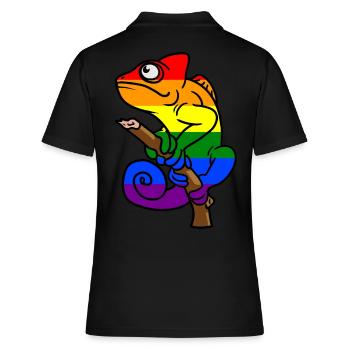 Caméléon LBGT Gay Pride Coloré Été - Polo Femme - noir - Dos - Ailine (174cm)