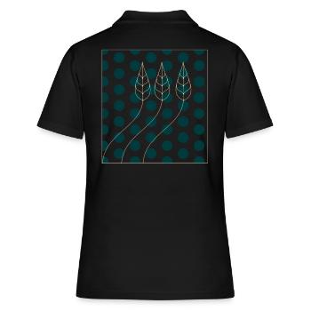 Motif végétal points - Polo Femme - noir - Dos - Ailine (174cm)