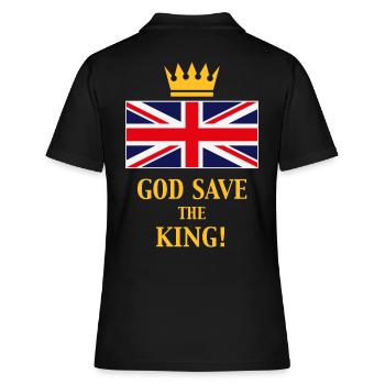 God Save The King! (England / Great Britain / 4C) - Frauen Polo Shirt - Schwarz - Hinten - Ailine (174cm)