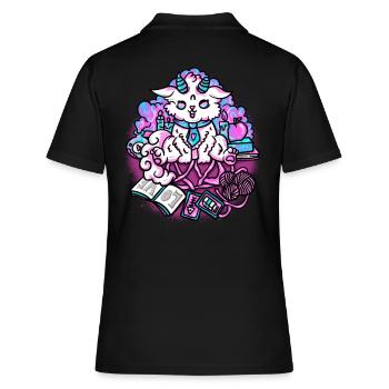 Demons Cat Summoning Cute Cat Devil - Women's Polo Shirt - black - Back - Ailine (174cm)