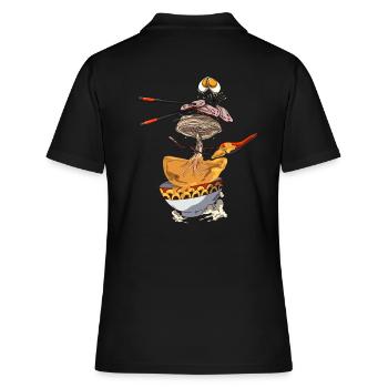 nouilles ramen art japonais délicieuse soupe de nouilles - Polo Femme - noir - Dos - Ailine (174cm)