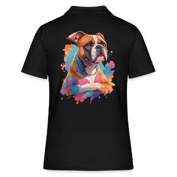 Dessin de chien boxeur allemand pour les amoureux des chiens - Polo Femme - noir - Dos - Ailine (174cm)