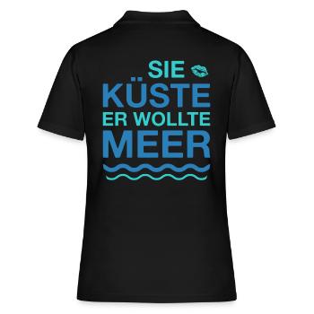 Sie Küste Er Wollte Meer Partner Geschenkidee - Frauen Polo Shirt - Schwarz - Hinten - Ailine (174cm)
