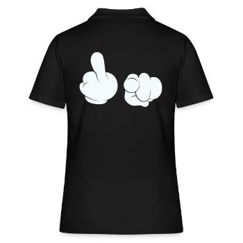 Fick dich Stinkefinger Mittelfinger - Frauen Polo Shirt - Schwarz - Hinten - Ailine (174cm)