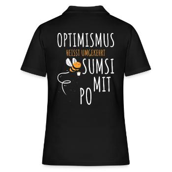 Sumsi With Po Optimism Abeille disant: abeille - Polo Femme - noir - Dos - Ailine (174cm)