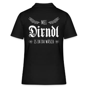 Dirndl Ersatz Wiesn Trachten Geschenk - Frauen Polo Shirt - Schwarz - Hinten - Ailine (174cm)