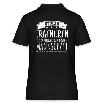 Stolze Trainerin Trainer Mannschaft Sportverein - Frauen Polo Shirt - Schwarz - Hinten - Ailine (174cm)