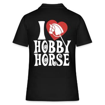 J’aime hobby cheval - Coeur - Hobby - Polo Femme - noir - Dos - Ailine (174cm)