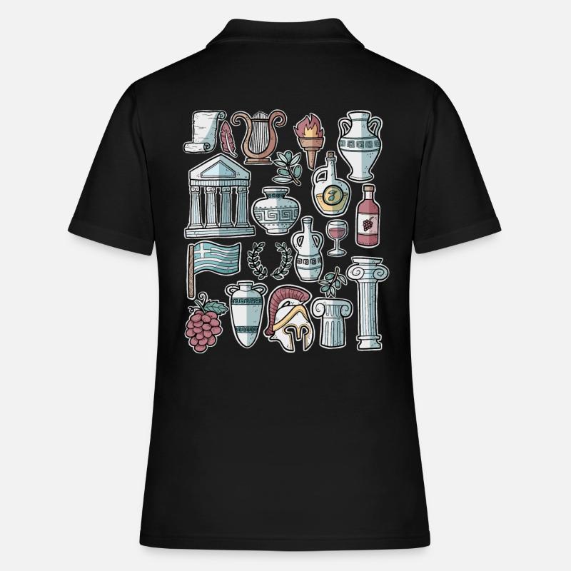 Grekland - Pikétröja dam - svart