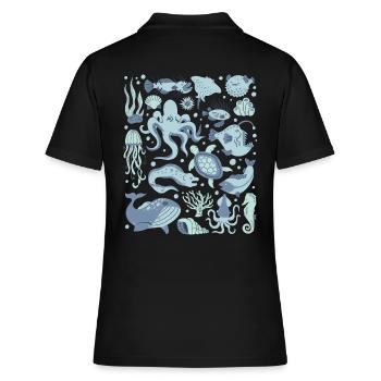 Poisson d’eau profonde Poulpe Poisson-grenouille Poisson-lanterne - Polo Femme - noir - Dos - Ailine (174cm)