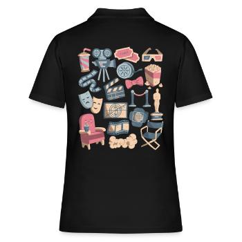 Cinéma - Films, Écran, Popcorn - Polo Femme - noir - Dos - Ailine (174cm)