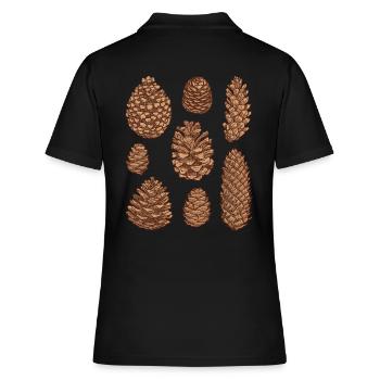 Cones pine cones pine cones spruce cones - Women's Polo Shirt - black - Back - Ailine (174cm)