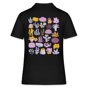Coral Doodle Récif corallien Récif d’eau de mer - Polo Femme - noir - Dos - Ailine (174cm)