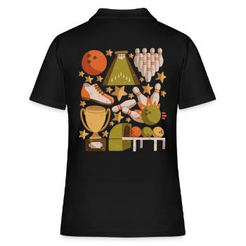 Bowling - Frauen Polo Shirt - Schwarz - Hinten - Ailine (174cm)
