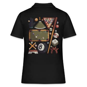 Billard - Frauen Polo Shirt - Schwarz - Hinten - Ailine (174cm)