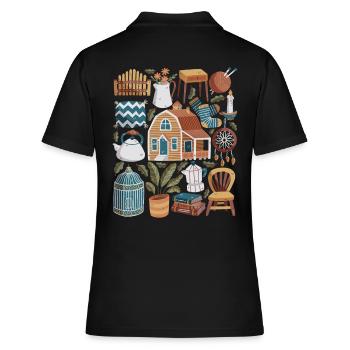Cottage Maison de Campagne Hygge - Polo Femme - noir - Dos - Ailine (174cm)