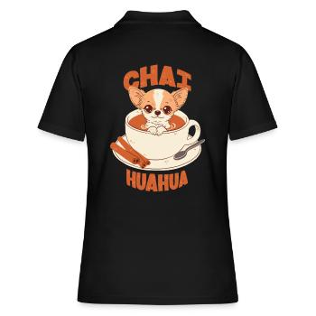 Chihuahua au Chai Latte - Polo Femme - noir - Dos - Ailine (174cm)
