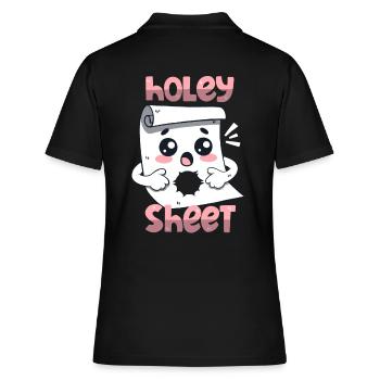 Holey Sheet - Women's Polo Shirt - black - Back - Ailine (174cm)