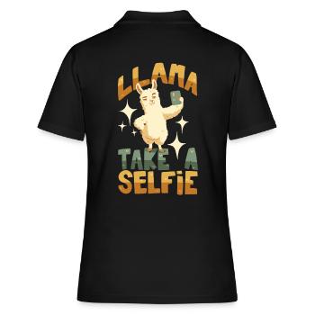 Lama prend un selfie - Polo Femme - noir - Dos - Ailine (174cm)