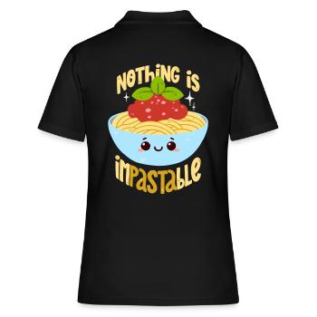 Pasta Wortwitz - Frauen Polo Shirt - Schwarz - Hinten - Ailine (174cm)