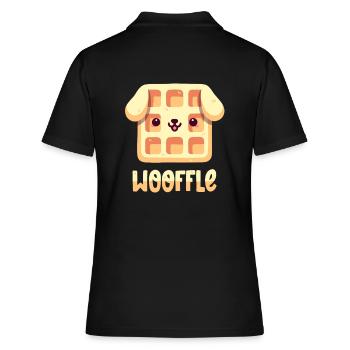 Waffel-Hund - Frauen Polo Shirt - Schwarz - Hinten - Ailine (174cm)
