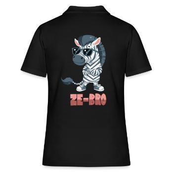 Zebra-Wortwitz - Frauen Polo Shirt - Schwarz - Hinten - Ailine (174cm)