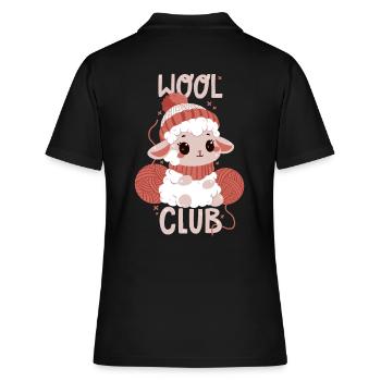 Wolle-Club - Frauen Polo Shirt - Schwarz - Hinten - Ailine (174cm)