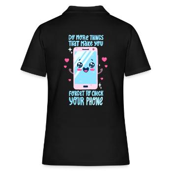 Smartphone Dire - Polo Femme - noir - Dos - Ailine (174cm)