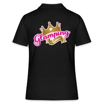 Glamping Queen Camping Camper Holiday Nature - Polo Femme - noir - Dos - Ailine (174cm)