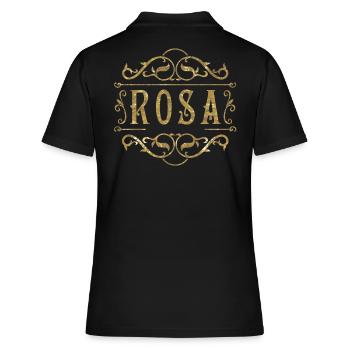 Rosa gold - Frauen Polo Shirt - Schwarz - Hinten - Ailine (174cm)