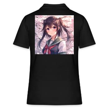 Uniforme scolaire Cherry Blossom - Polo Femme - noir - Dos - Ailine (174cm)