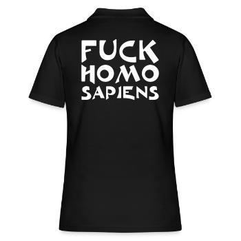 Fuck Homo Sapiens - Women's Polo Shirt - black - Back - Ailine (174cm)