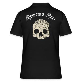 Gothic Totenkopf - Frauen Polo Shirt - Schwarz - Hinten - Ailine (174cm)