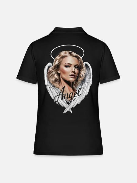 Engel Frau - Frauen Polo Shirt - Schwarz