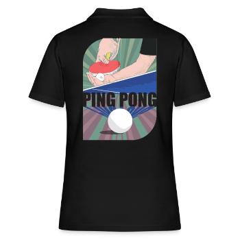 Ping Pong - Frauen Polo Shirt - Schwarz - Hinten - Ailine (174cm)