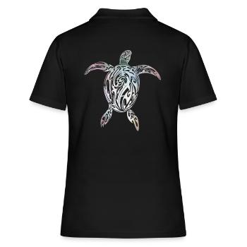 Tortue tribale maorie - Polo Femme - noir - Dos - Ailine (174cm)