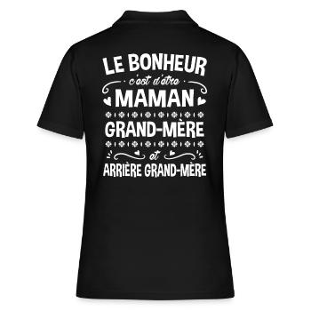 Cadeau Fête des Mère pour Arrière Grand-Mère - Polo Femme - noir - Dos - Ailine (174cm)