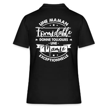 Cadeau pour Grand-Mère - Une Mamie Exceptionnelle - Polo Femme - noir - Dos - Ailine (174cm)