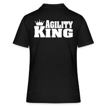 AGILITY KING - Frauen Polo Shirt - Schwarz - Hinten - Ailine (174cm)