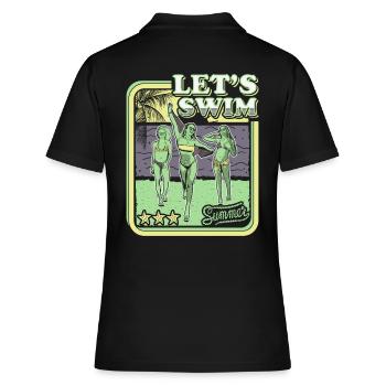 LETS SWIM - BIKINI GIRL - RETRO SUMMER HOLIDAY - Women's Polo Shirt - black - Back - Ailine (174cm)