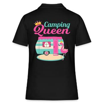 Camping Queen Camping Fan Flamingo and Crown - Polo Femme - noir - Dos - Ailine (174cm)