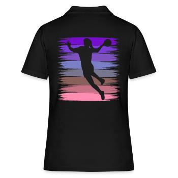 Echte Mädchen spielen Handball - Frauen Polo Shirt - Schwarz - Hinten - Ailine (174cm)