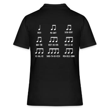 Compositeur de notes de musique - Polo Femme - noir - Dos - Ailine (174cm)
